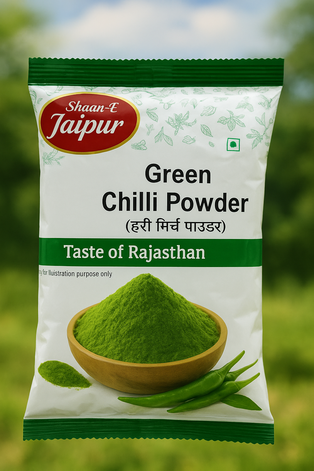 Shaan-E Jaipur Green Chilli Powder Pack of 1 | Indian Spices | Natural & Pure | 210 Gms Pack| Fresh Ground Spices | PACK OF 3