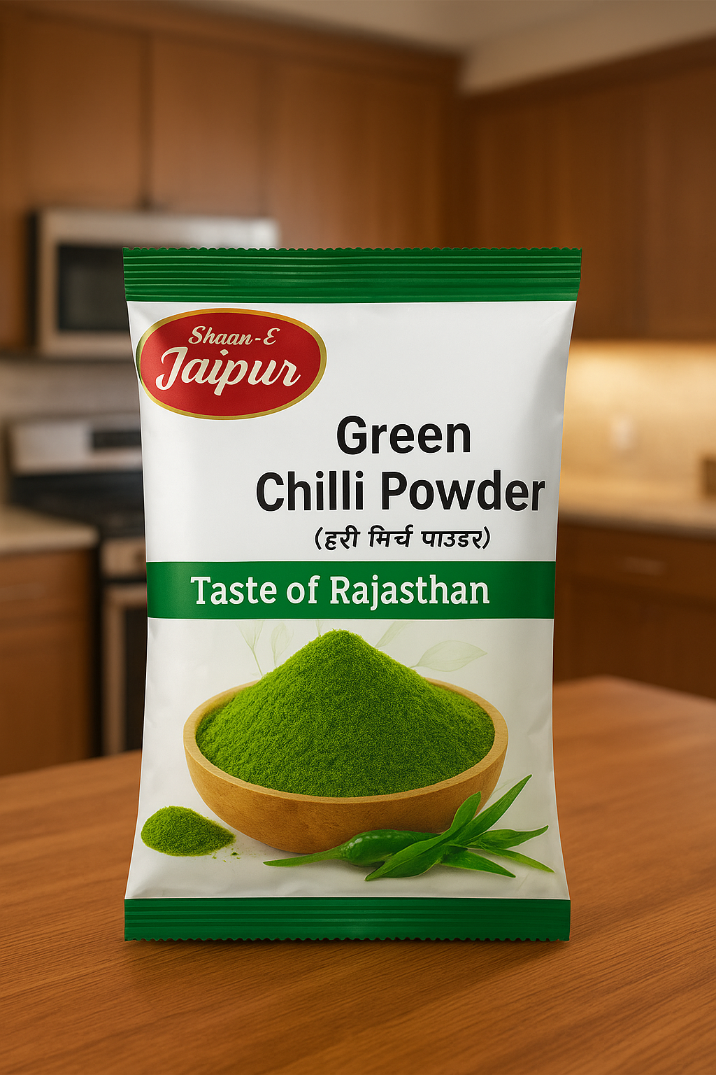 Shaan-E Jaipur Green Chilli Powder Pack of 1 | Indian Spices | Natural & Pure | 210 Gms Pack| Fresh Ground Spices | PACK OF 3