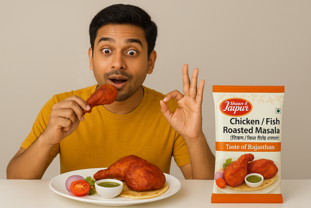 Shaan-E Jaipur Chicken & Fish Roasted Masala | Premium Roast Blend | Authentic Rajasthani Taste | 50 Gms each of Flavorful Perfection | No Preservatives | Pure & Natural | Pack of 3