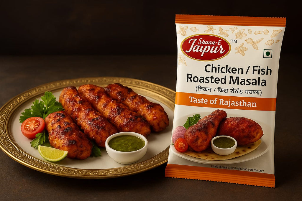 Shaan-E Jaipur Chicken & Fish Roasted Masala | Premium Roast Blend | Authentic Rajasthani Taste | 50 Gms each of Flavorful Perfection | No Preservatives | Pure & Natural | Pack of 3