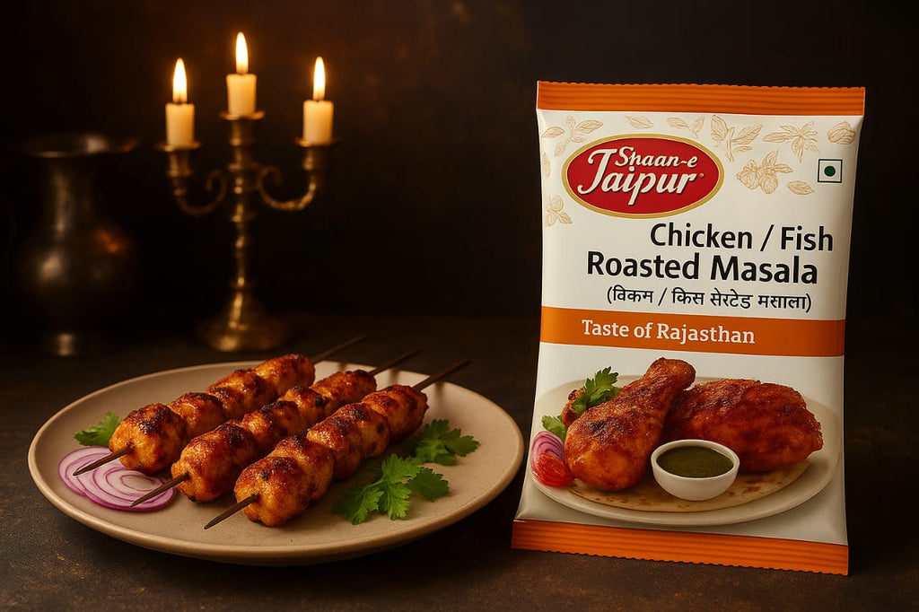 Shaan-E Jaipur Chicken & Fish Roasted Masala | Premium Roast Blend | Authentic Rajasthani Taste | 50 Gms each of Flavorful Perfection | No Preservatives | Pure & Natural | Pack of 3