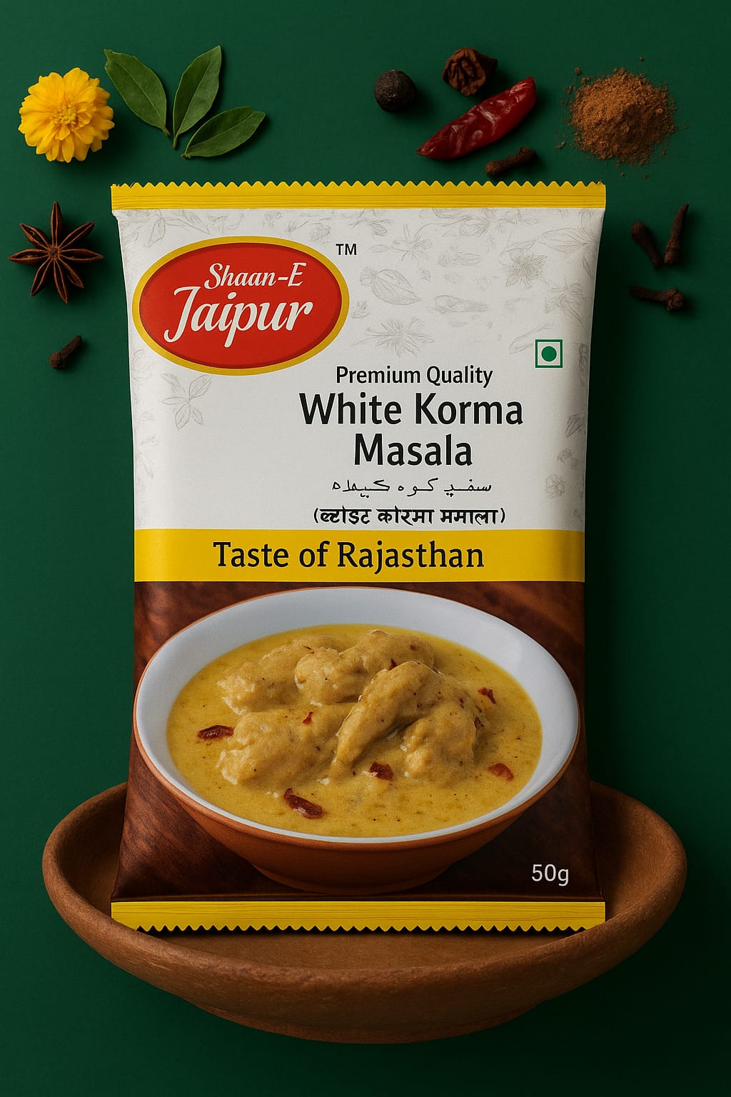 Shaan-E Jaipur White Korma | Indian Spices | Natural & Pure | 80 Gms Pack| Fresh Ground Spices | PACK OF 3