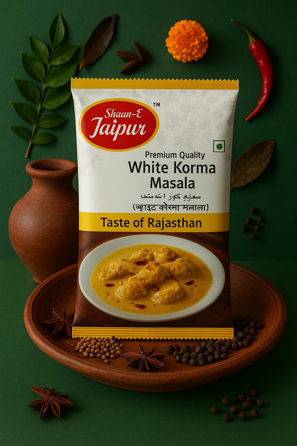 Shaan-E Jaipur White Korma | Indian Spices | Natural & Pure | 80 Gms Pack| Fresh Ground Spices | PACK OF 3