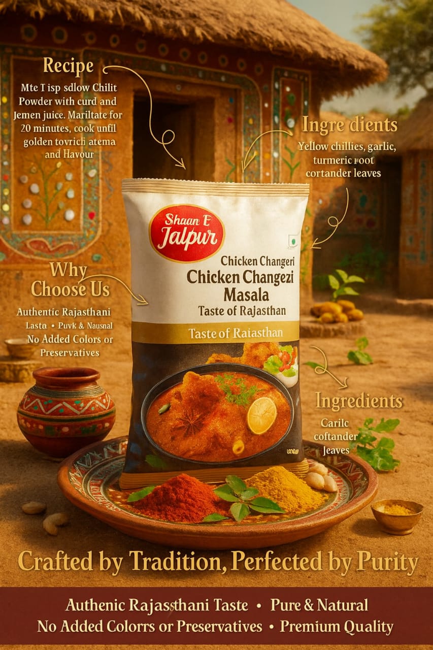 Shaan E Jaipur Chicken Changezi Masala – Authentic Mughlai Richness, Creamy Royal Flavour, Slow-Roasted Premium Spice Blend for Restaurant-Style Chicken at Home | Pack of 3|
